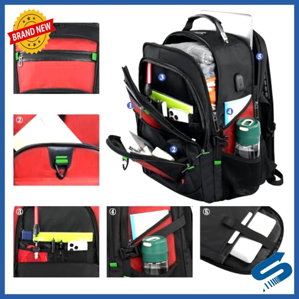 Extra Large Laptop Backpack Usb Charging Port Mul… - image 2